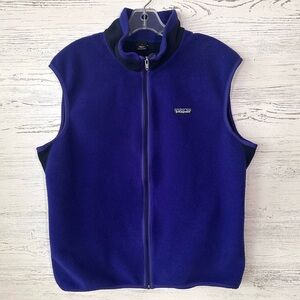VINTAGE 90s PATAGONIA Fleece Full Zip Vest Purple Large Unisex Made in USA